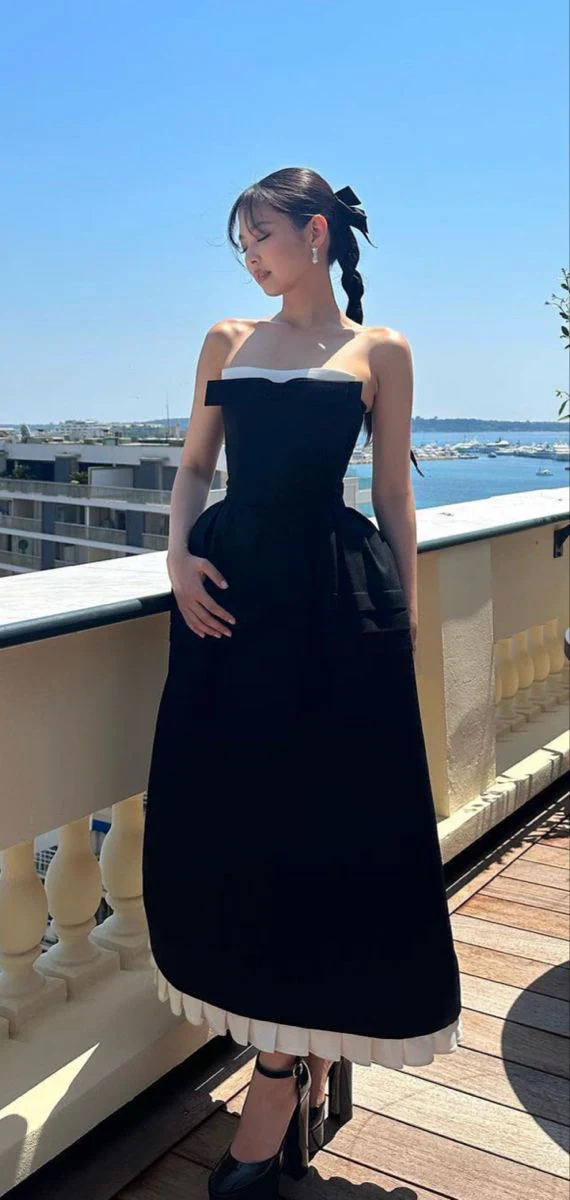 A Line Black Prom Party Dress Long Formal Evening Dress fg7489 - Image 4
