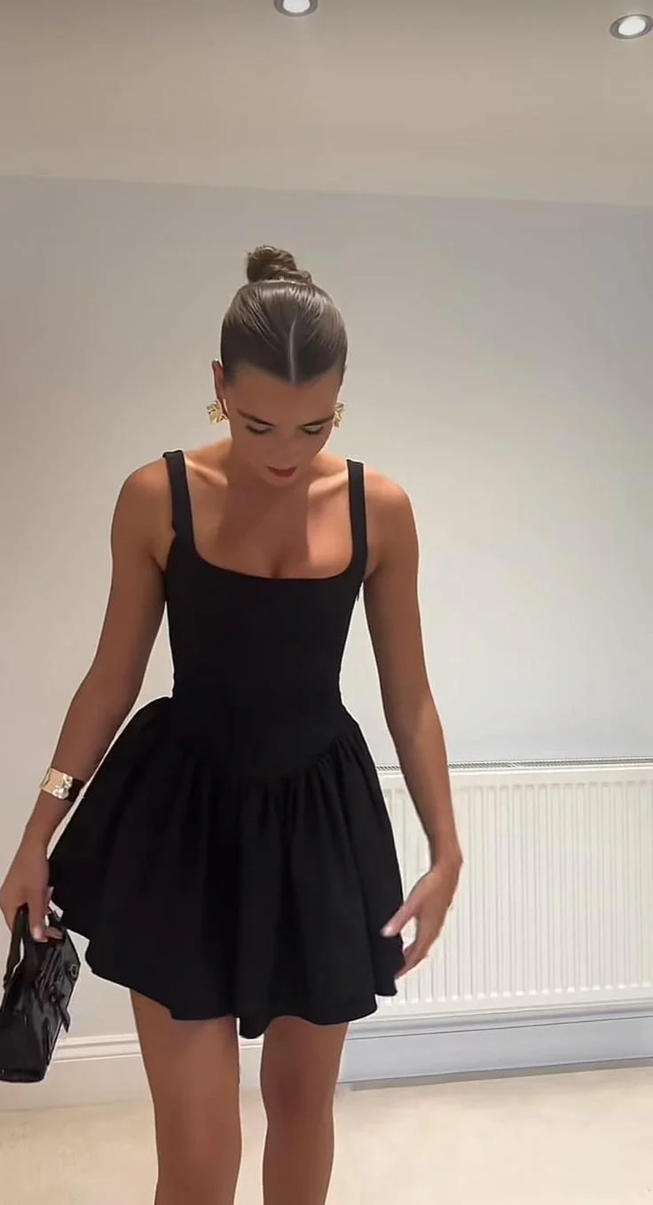 A Line Black Short Evening Dress Homecoming Dress Short Party Dress fg7791