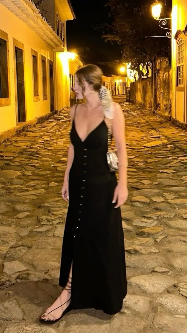 A Line Black Simple Prom Dress New Arrive Party Dress Evening Dress fg7938 - Image 2