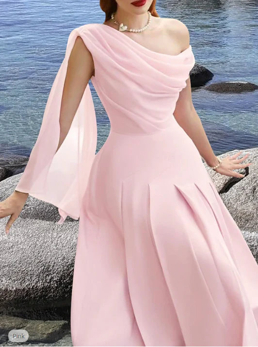 A-Line Cocktail Dresses Elegant Dress Wedding Guest Tea Length Sleeveless Cowl Neck Chiffon Prom Party Dress fg7773 - Image 4