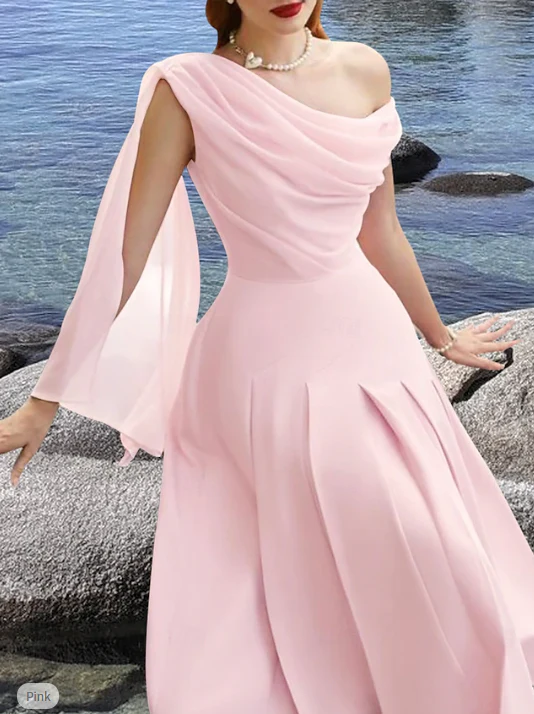 A-Line Cocktail Dresses Elegant Dress Wedding Guest Tea Length Sleeveless Cowl Neck Chiffon Prom Party Dress fg7773 - Image 5