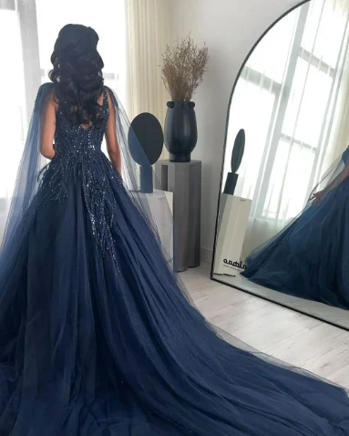 A-line Embroidery Sequins Beaded Cocktail Ball-gown Evenning Dress Formal Occasion Party for Women fg4412 - Image 2