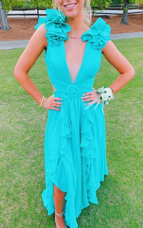 a-line long prom dress , unique prom dress fg2139 - Image 2