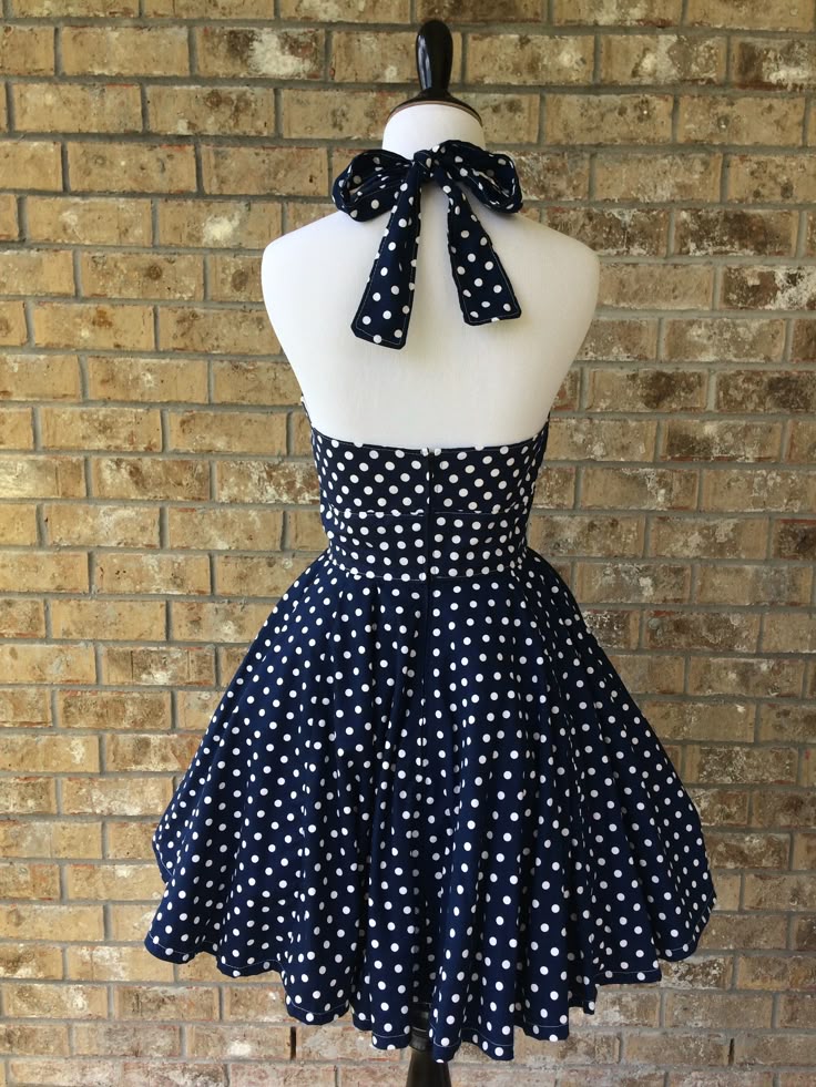 A Line Navy Polka Dots Homecoming Dress Short Evening Dress Cocktail Dresses Short Party Dress fg7945 - Image 2