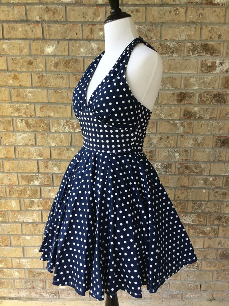 A Line Navy Polka Dots Homecoming Dress Short Evening Dress Cocktail Dresses Short Party Dress fg7945 - Image 3