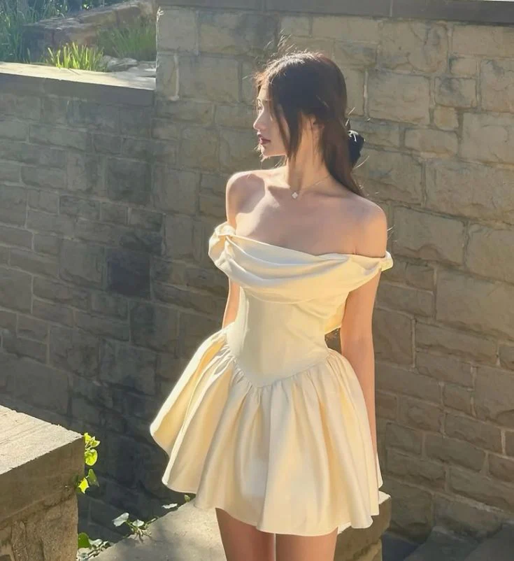 A Line Off Shoulder Short Evening Dress Homecoming Dress Short Party Dress    fg7797 - Image 2
