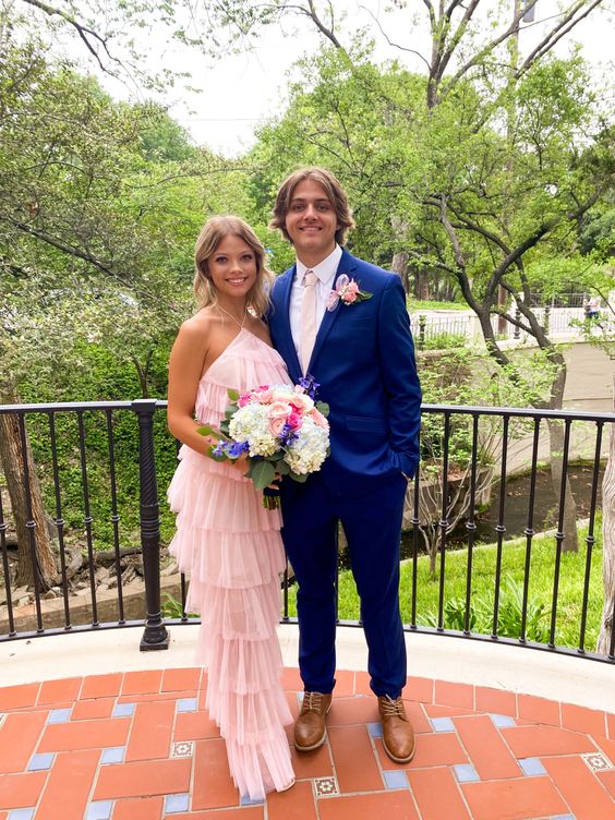 a-line pink long prom dress , unique prom dress     fg2142 - Image 3