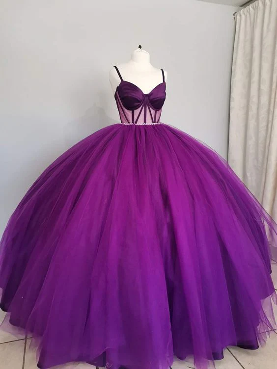 A line Purple Quinceanera Dresses Girls Sweet Birthday Party Ball Gown Dress fg4472 - Image 2