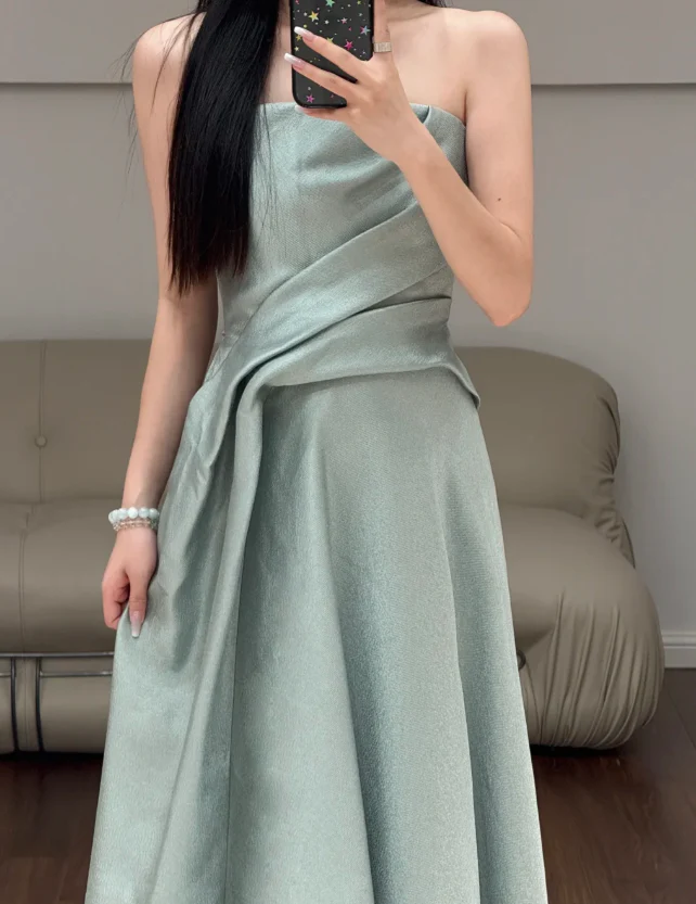 A Line Satin Prom Party Dress Evening Dress Graduation Dress fg8641 - Image 2