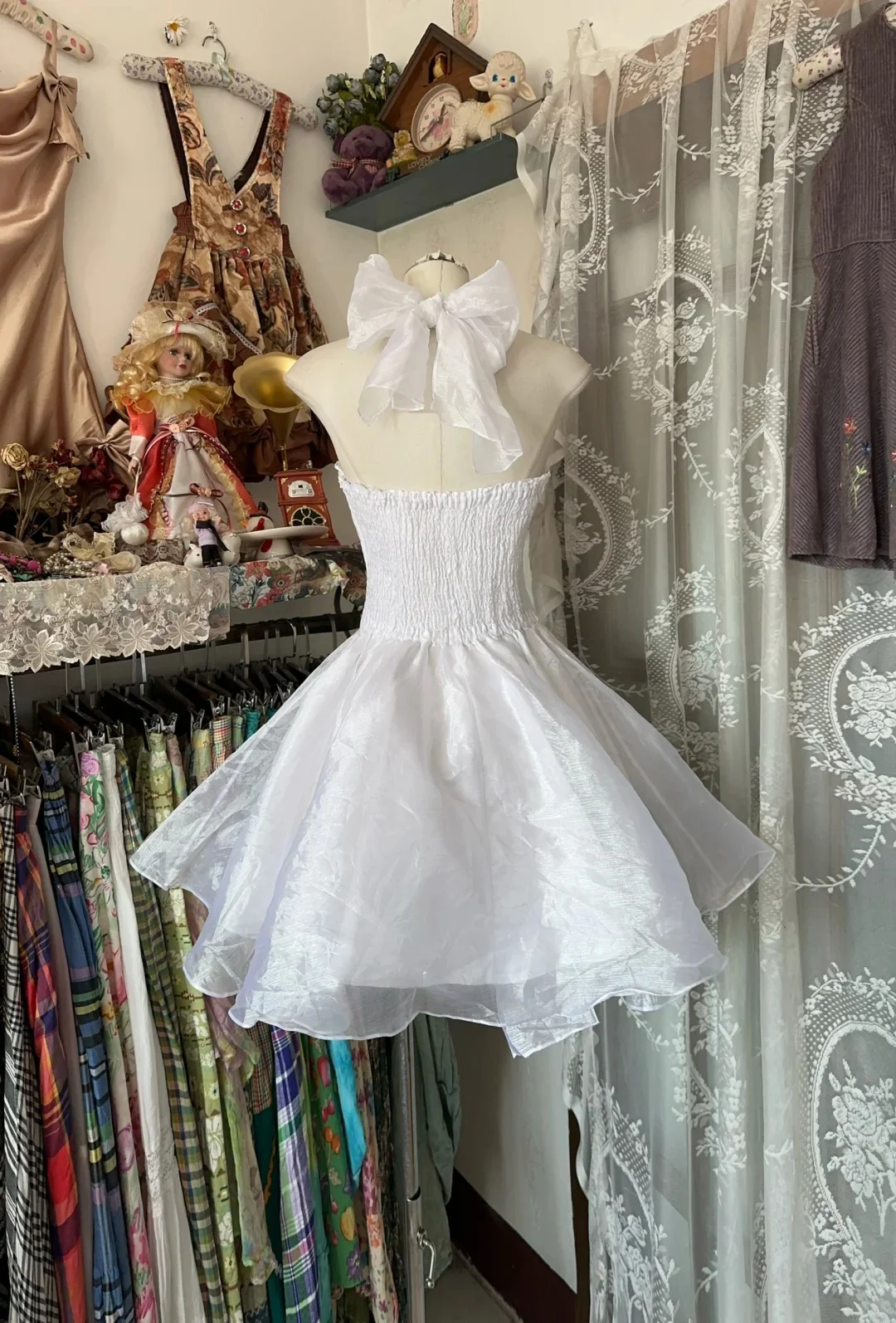 A Line White Birthday Outfit Short Evening Dress Vintage Short Party Dress Homecoming Dress fg8036 - Image 2
