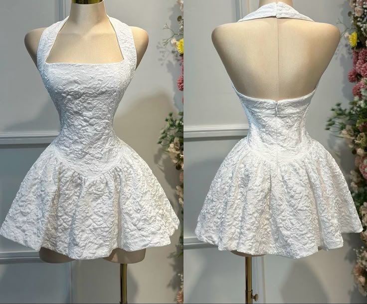 A Line White Short Prom Dress Homecoming Dress Short Party Dress fg7685 - Image 2