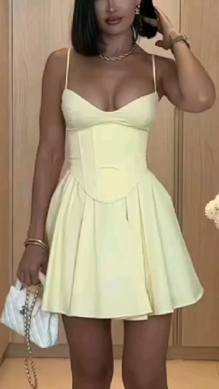 A Line Yellow Short Evening Dress Homecoming Dress Short Party Dress fg7792
