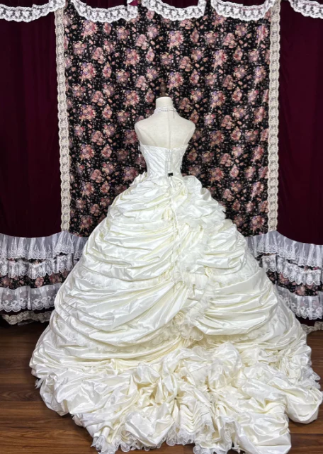 Ball Gown Ivory Wedding Dress Classy Sweet 16 Birthday Gown fg8603 - Image 2