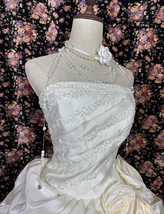 Ball Gown Ivory Wedding Dress Classy Sweet 16 Birthday Gown fg8603 - Image 3