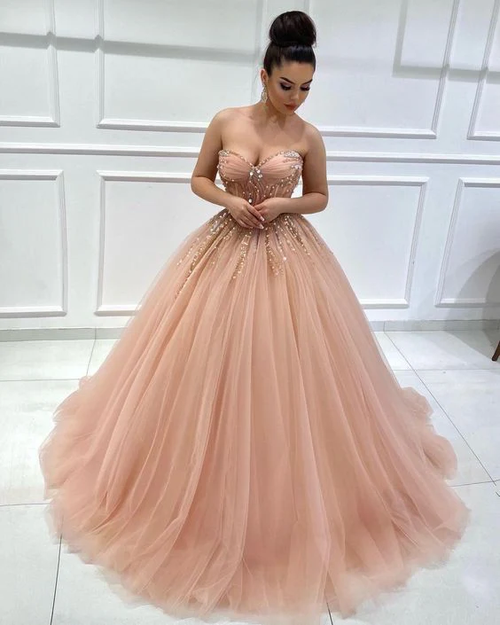 ball gown prom dresses sweetheart neck beaded elegant pageant dresses for women fg4392 - Image 2