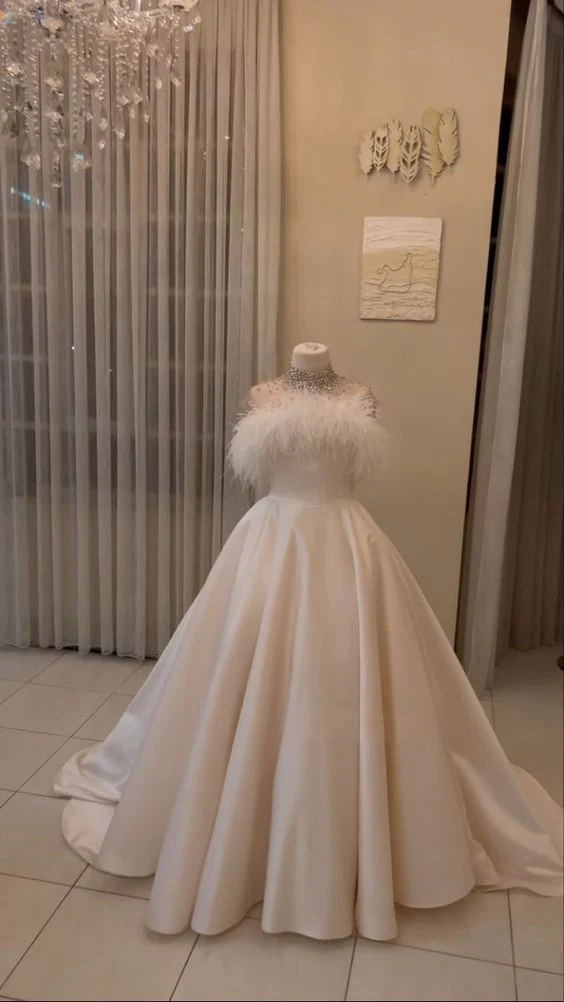 Ball Gown Wedding Dresses Long White Prom Gown fg4458