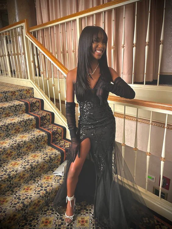 Black Mermaid Prom Dress Formal Party Dress Prom Dress fg4344 - Image 2
