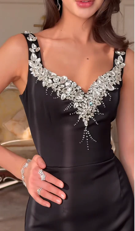 Black Mermaid Sexy Long Formal Dress Evening Party Dresses fg7763 - Image 2