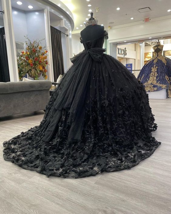Black quinceañera dress Ball Gown Prom Dresses Evening Gown    fg2863 - Image 3