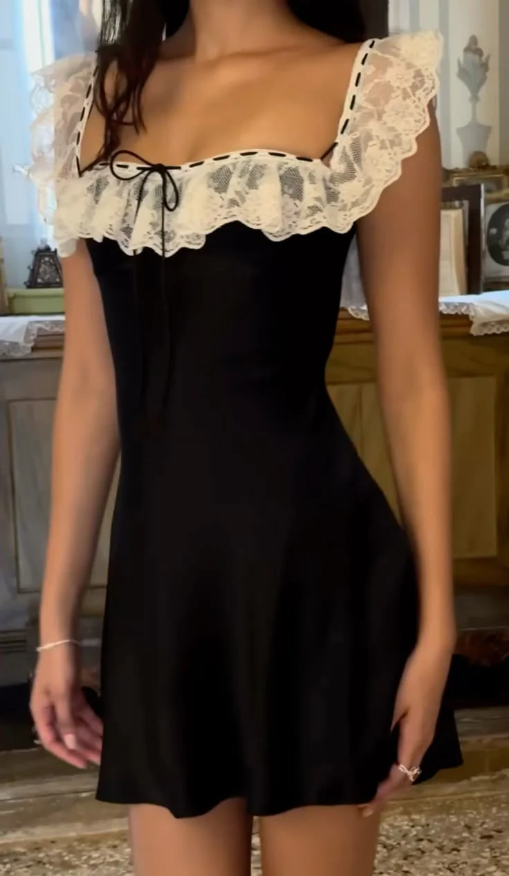 Black Short Prom Dress Lace Homecoming Dress Short Party Dress fg7639 - Image 2