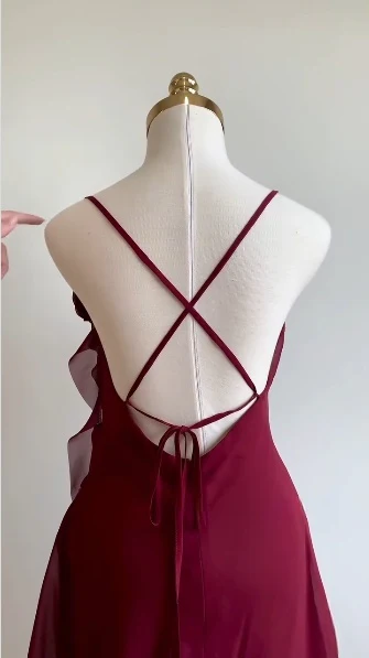 Burgundy Cocktail Dress Short Party Dress Homecoming Dress      fg7537 - Image 3