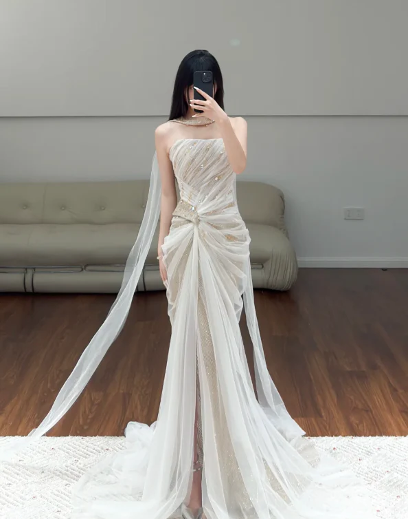 Champagne Sequin Prom Party Dress Evening Dress Birthday Dress fg8629