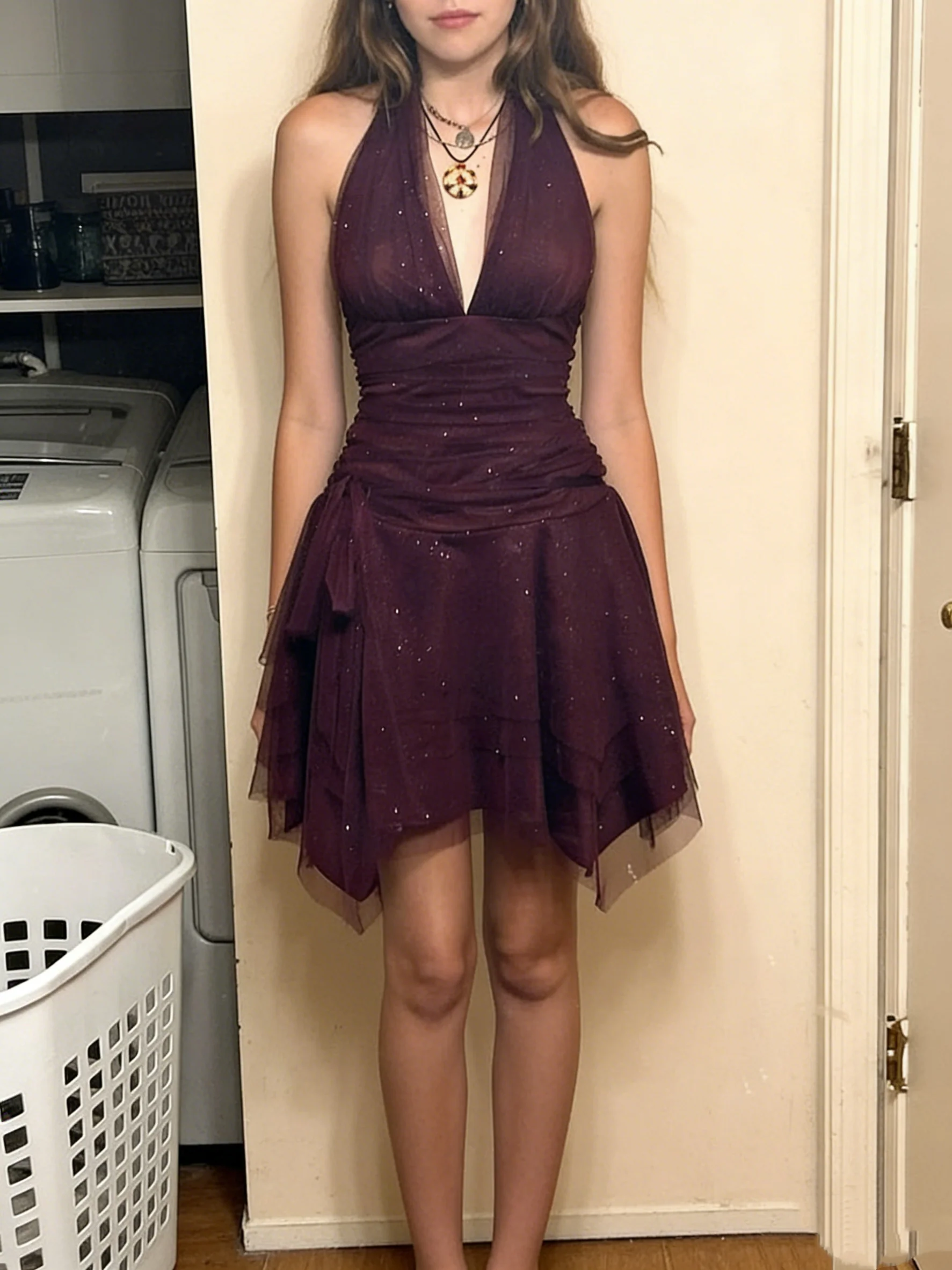 Dark Purple Tulle Prom Homecoming Dress Short Party Dress fg7700 - Image 3