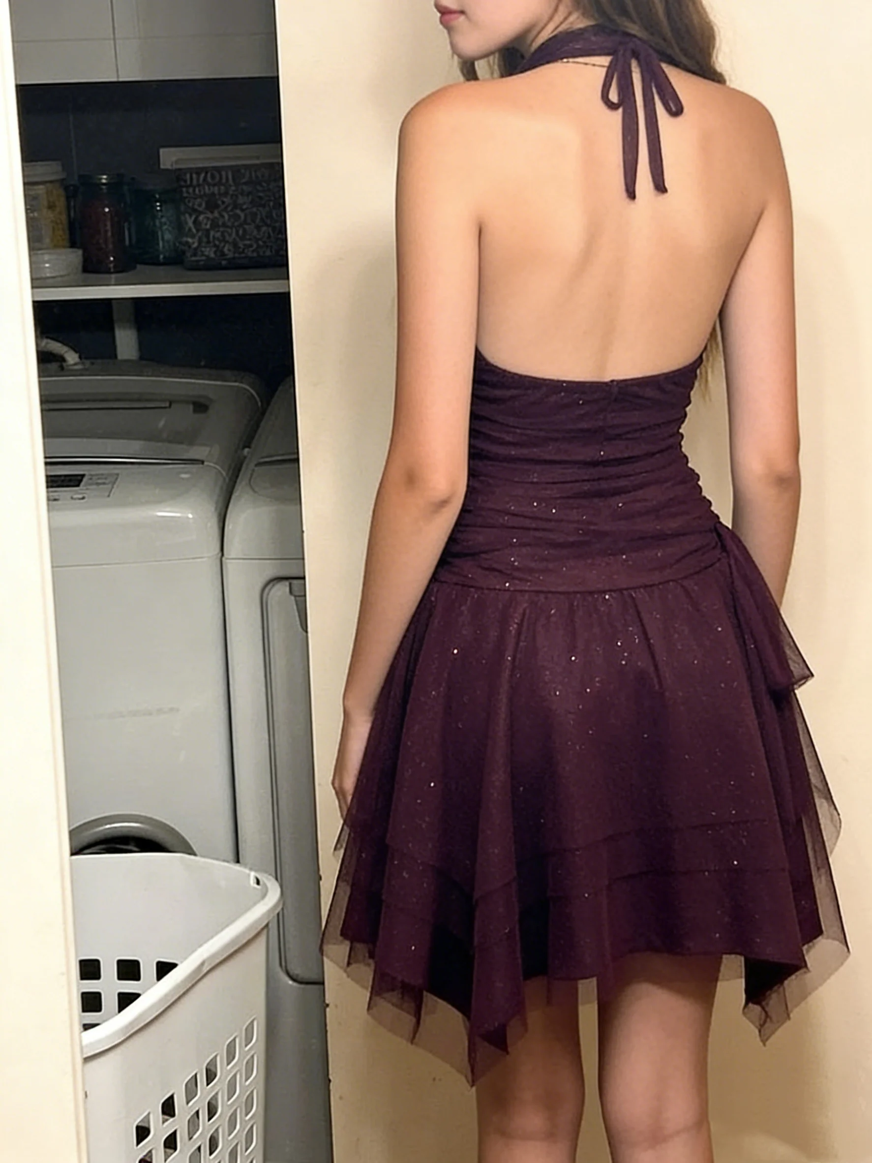 Dark Purple Tulle Prom Homecoming Dress Short Party Dress fg7700 - Image 7
