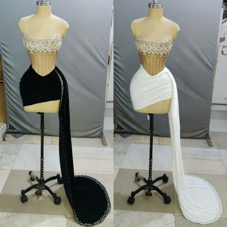 Elegant Black Short Party Dresses Short Prom Dress Homecoming Dress fg3538 - Image 2