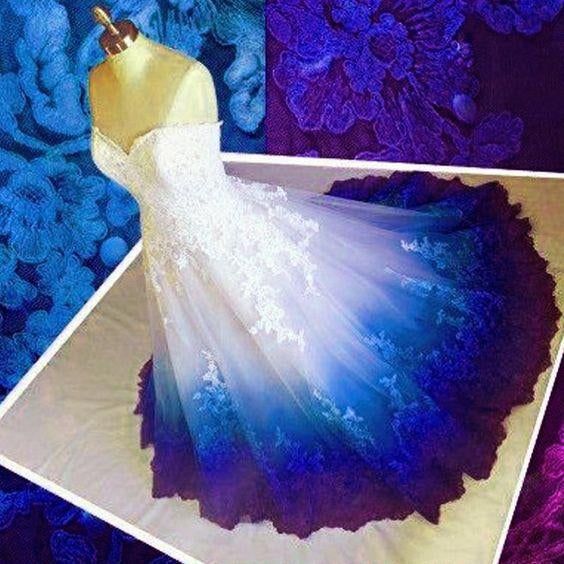 Colorful Ombré Wedding Dress Ball Gown   fg2685 - Image 5