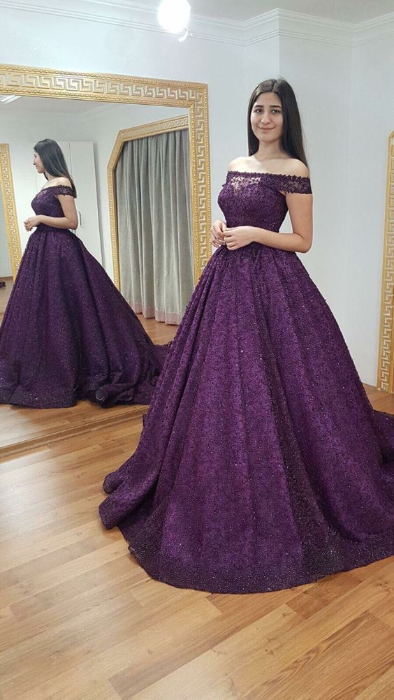 Elegant Purple Prom Dresses Party Gowns Long Evening Dress fg4064 - Image 2