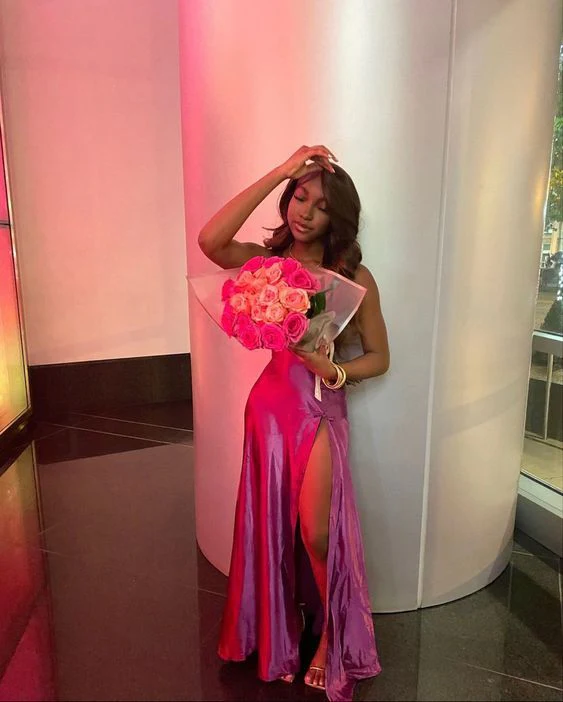 Elegant Slit Mermaid Birthday Party Dress Evening Dress fg7182 - Image 3