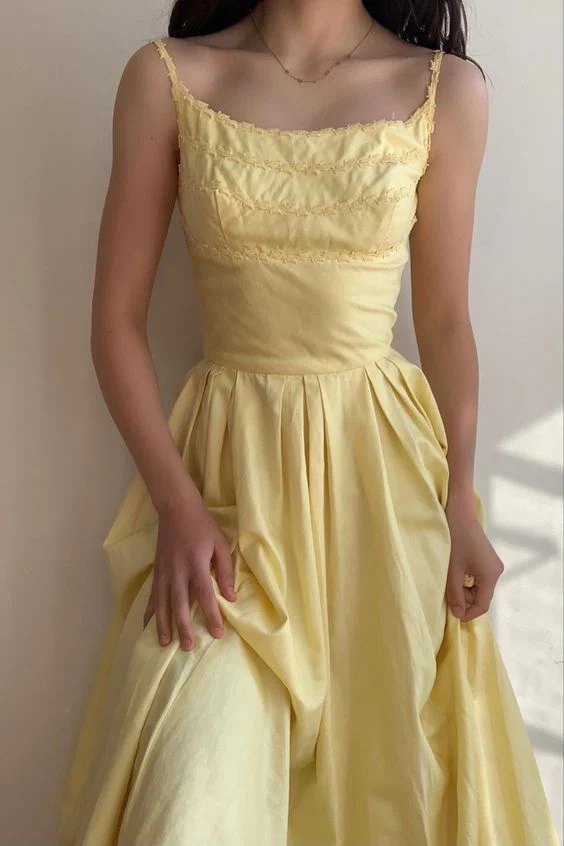 Elegant Yellow Women's Prom Dress Fashion Outfit Dress fg5608 - Image 2