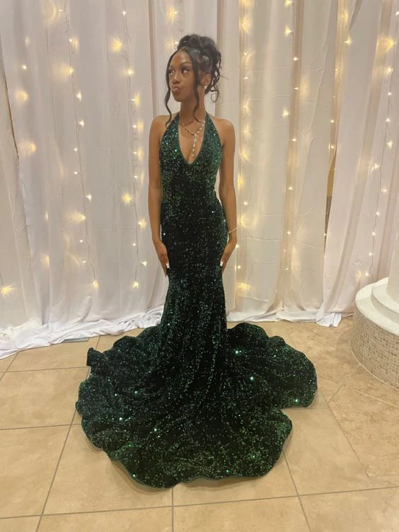 Emerald green prom dress Long Party Dress Formal Dress fg3465