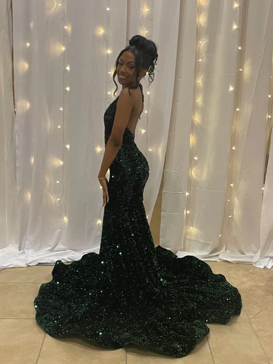 Emerald green prom dress Long Party Dress Formal Dress fg3465 - Image 2