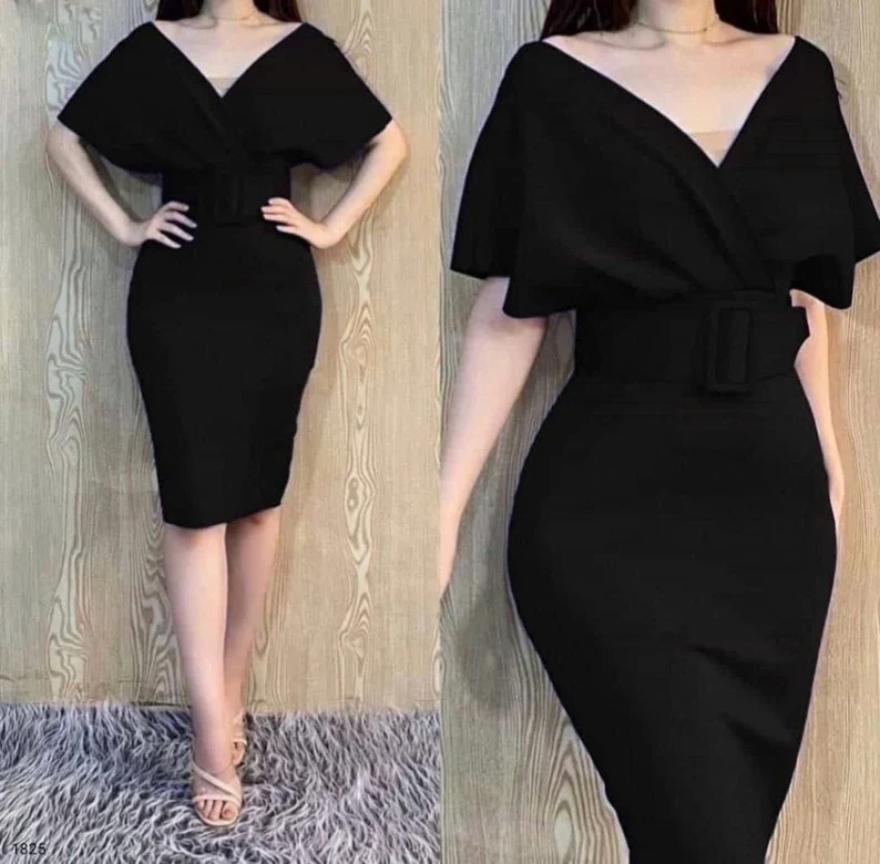 Engagement Dress, Cocktail Midi Dress, Formal Dress, Midi Prom Dress    fg2855 - Image 4