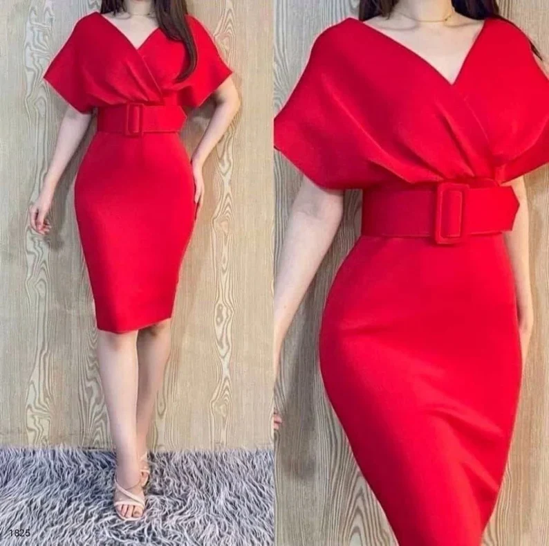 Engagement Dress, Cocktail Midi Dress, Formal Dress, Midi Prom Dress    fg2855 - Image 5