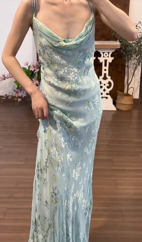 Flora Chiffon Vintage Prom Party Dress Evening Dress Birthday Outfit fg8717 - Image 3