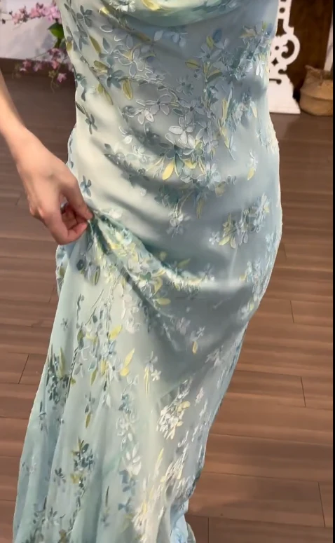 Flora Chiffon Vintage Prom Party Dress Evening Dress Birthday Outfit fg8717 - Image 4