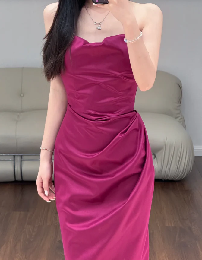 Fuchsia Prom Party Dress Birthday Dress Evening Dress  fg8623 - Image 2