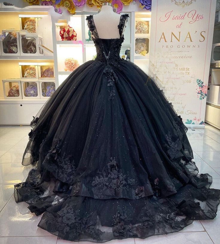 Glitter Black Quinceanera Dresses Sweetheart Sweet 15 16 Prom Party Ball Gowns fg5495 - Image 2