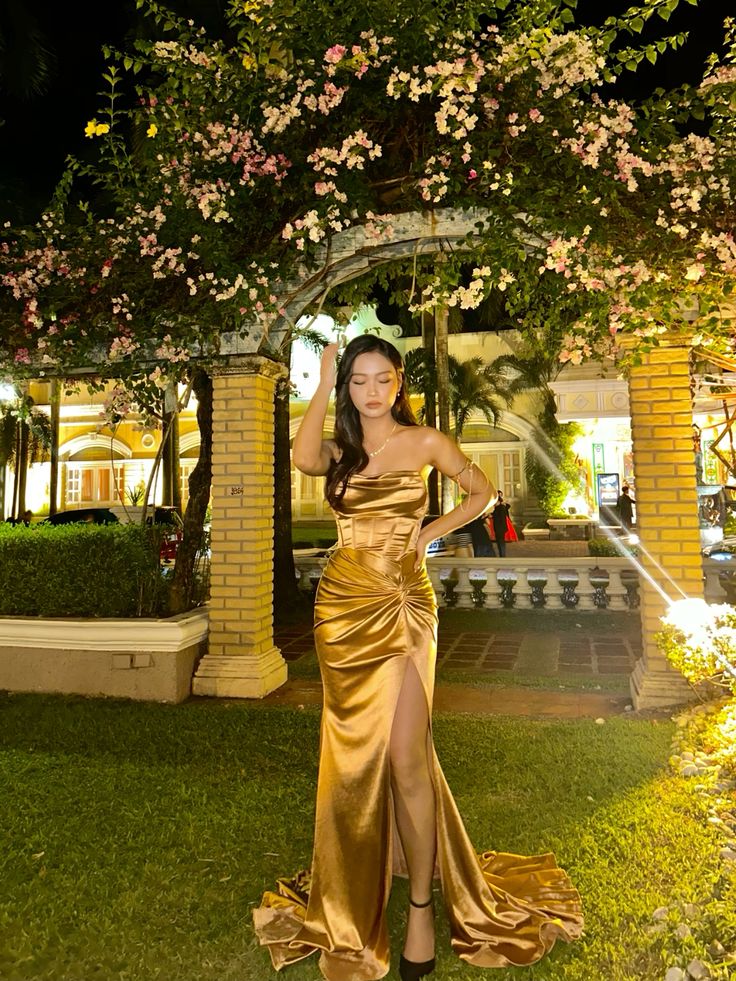 Gold Sleeveless Party Dress, Long Formal Dress fg5596 - Image 4
