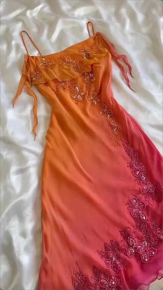 Gorgeous Spaghetti Straps Beading Charming Vintage Evening Dress, Homecoming Dress,Sexy Party Dress fg5582 - Image 2