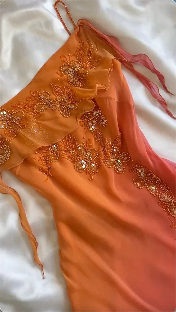 Gorgeous Spaghetti Straps Beading Charming Vintage Evening Dress, Homecoming Dress,Sexy Party Dress fg5582 - Image 5