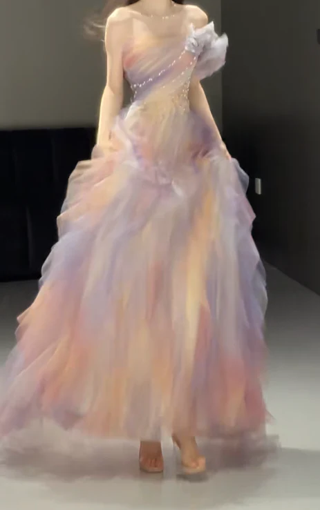 Gradient Pink Lilac Tulle Prom Party Dress Evening Dress Birthday Outfit fg8686 - Image 4