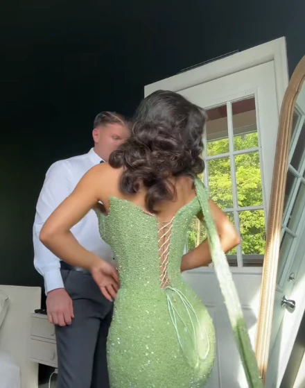 Green Elegant Long Party Dress Prom Dress New Arrive Mermaid Evening Dress fg8020 - Image 3