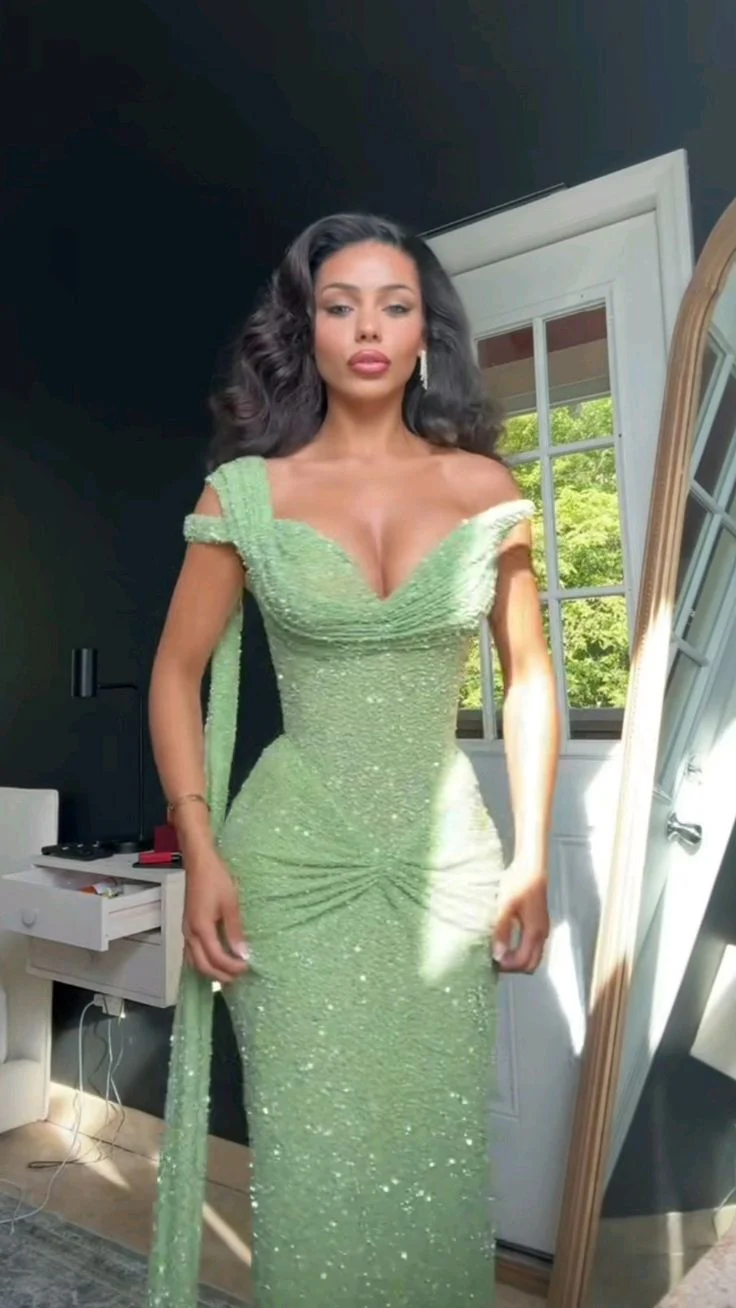 Green Elegant Long Party Dress Prom Dress New Arrive Mermaid Evening Dress fg8020 - Image 4