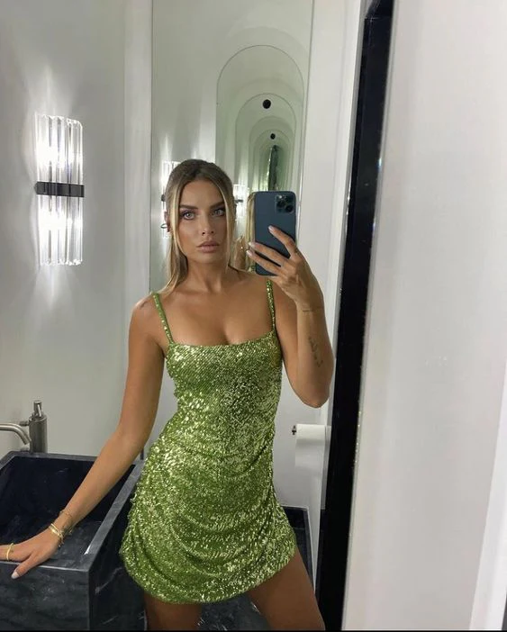 Green Short Party Dress Homecoming Dresses fg3570