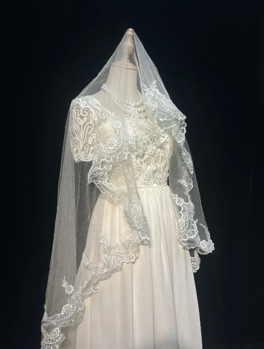 Ivory A Line Wedding Dress With Applique , Elegant Chiffon Wedding Gowns  fg8594 - Image 4