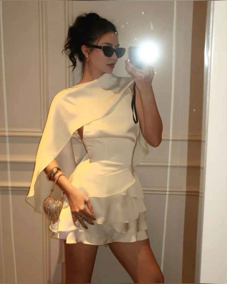 Ivory Homecoming Dress Short Evening Dress Cocktail Dresses Short Party Dress fg7955 - Image 2